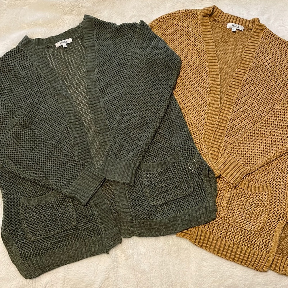 Mudd Open Front Open Crochet Cardigans